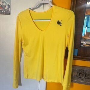 Yellow long sleeved v neck